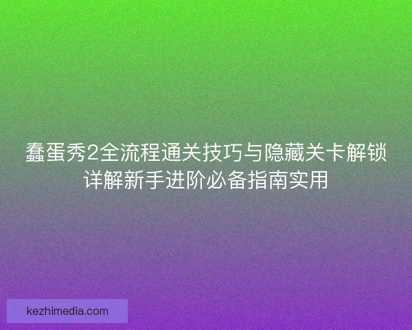 蠢蛋秀2全流程通关技巧与隐藏关卡解锁详解新手进阶必备指南实用