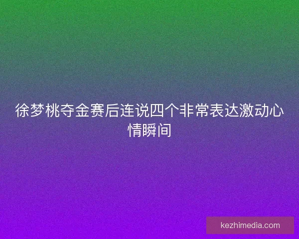 徐梦桃夺金赛后连说四个非常表达激动心情瞬间 徐梦桃夺金赛后连说四个非常表达激动心情瞬间